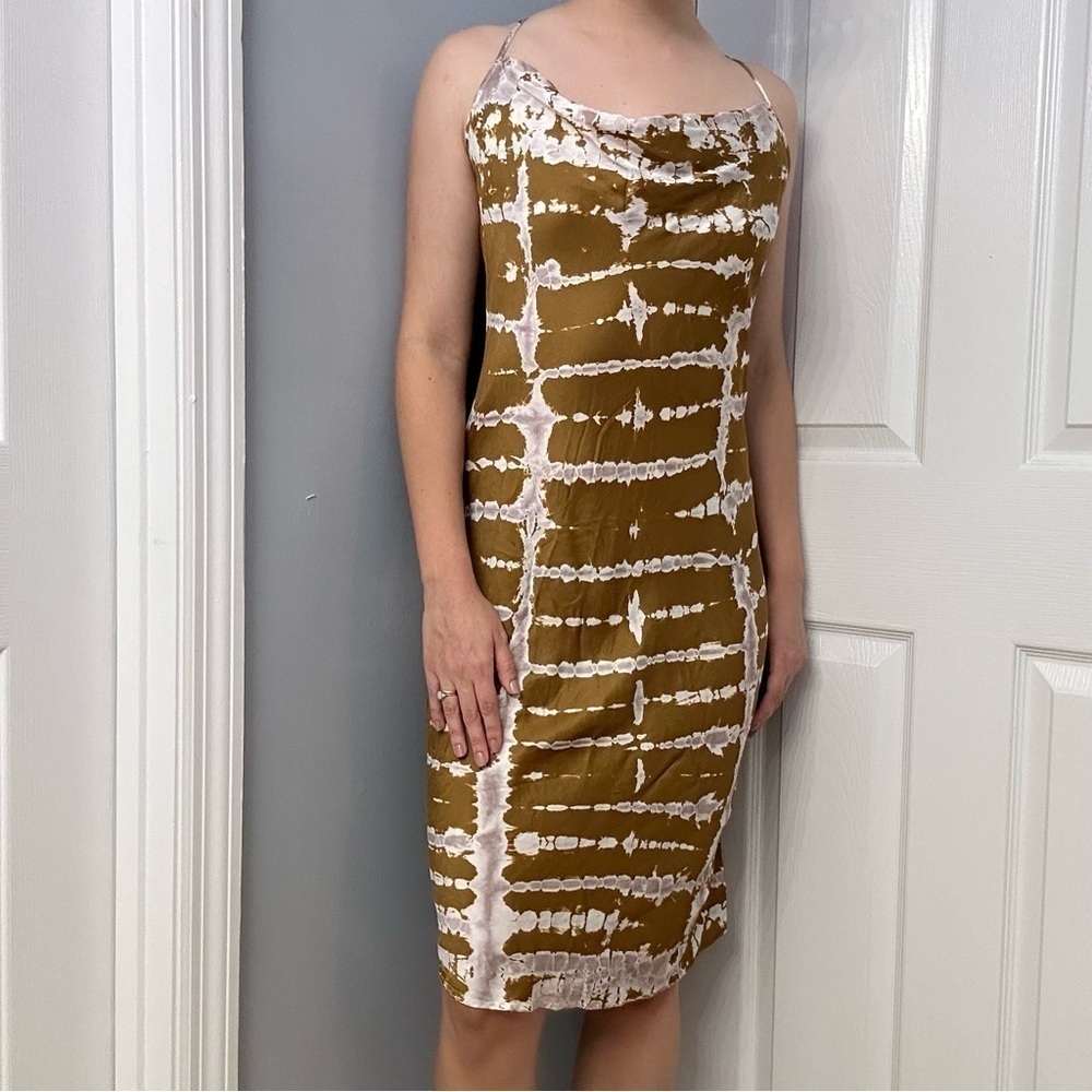 Young Fabulous & Broke Slip Dress Midi Tye Dye Boho Cowl Neck Size Extra Small